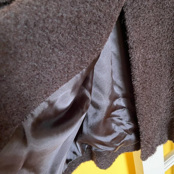 Women's Alpaca & Wool Coat, Size XL, Brown - Picture 9 of 9